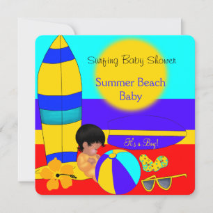 Summer Baby Shower Boy Beach Baby Surfbaby Einladung