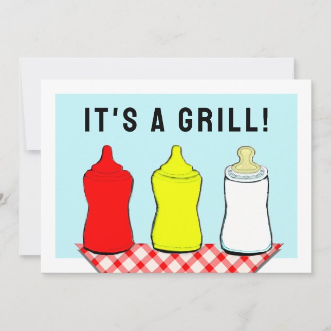 Summer Baby Shower GRILLEN Einladung (Vorderseite)