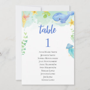 Summer Baby Shower Tischnummer und Gästebamen