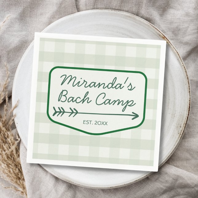Summer Bach Camp Gingham Bachelorette Camping Serviette (Summer Bach Camp Gingham Bachelorette Camping Napkins)