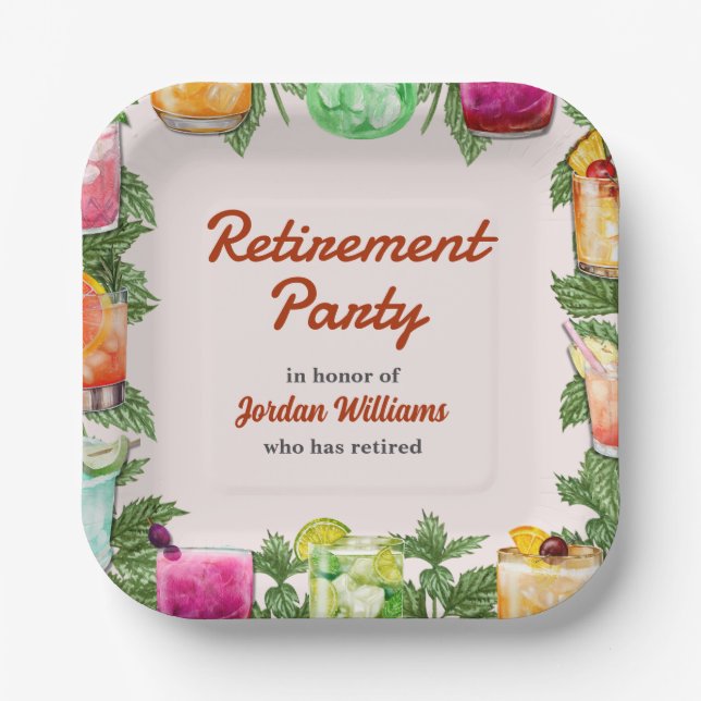 Summer Backyard Cocktail Party für Männer im Ruhes Pappteller (Vorderseite)