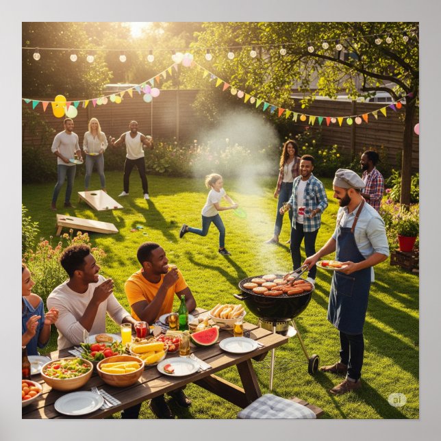 Summer Backyard GRILLEN Poster (Vorne)