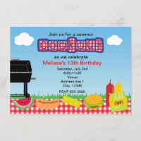 Summer Barbecue GRILLEN Cookout Park Einladungen