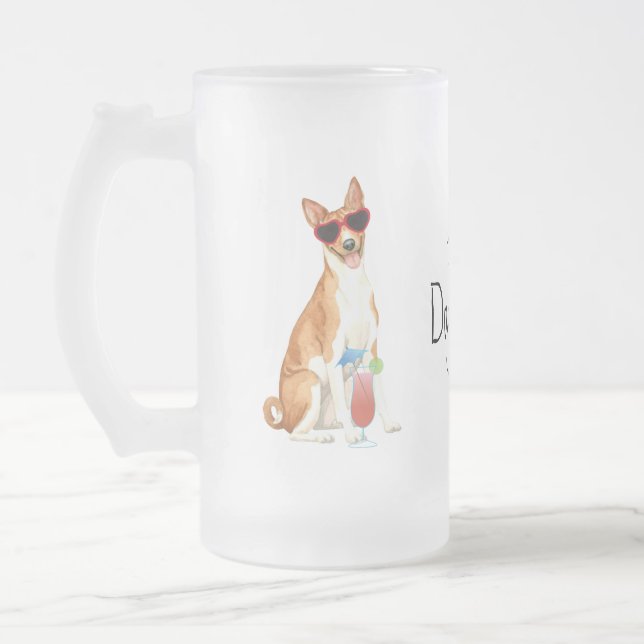 Summer Basenji Mattiert Glass Beer Tasse (Links)
