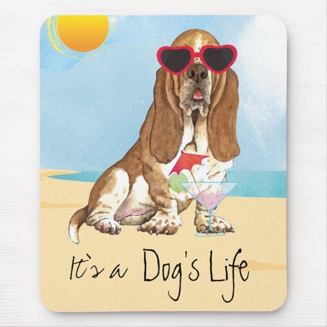 Summer Basset Hound Mousepad (Vorne)