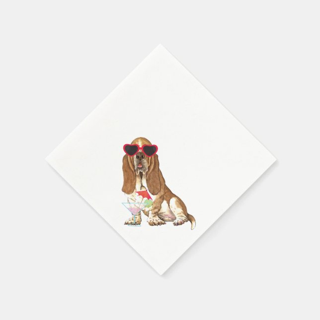 Summer Basset Hound Serviette (Ecke)