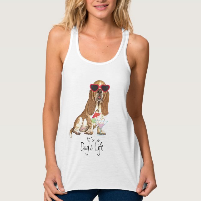 Summer Basset Hound Tank Top (Vorderseite)