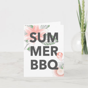 SUMMER BBQ vintage floral Einladung