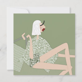 Summer Beach Babe Fashion Illustration Card Einladung