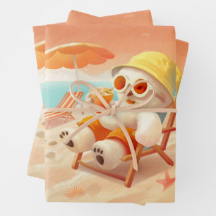 Summer Beach Bear Geschenkpapier Set