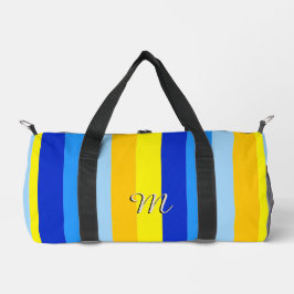 Summer Beach Blue und Yellow Strips Personalisiert Duffle Bag