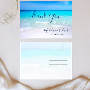Summer Beach Blue Vielen Dank Postkarte