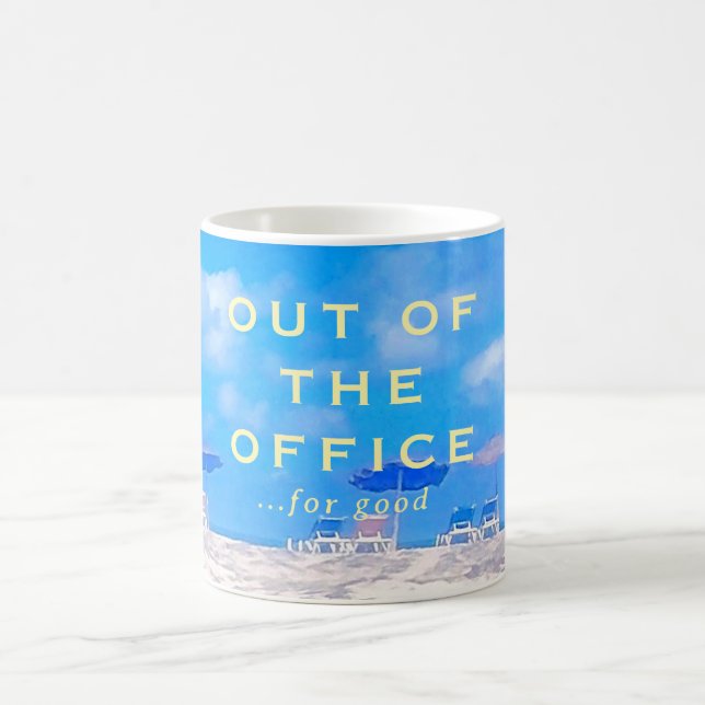 Summer Beach Blue White Happy Pension Geschenk Kaffeetasse (Mittel)