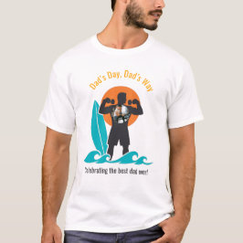 Summer Beach Body Dad Photo Silhouette Graphic T-Shirt
