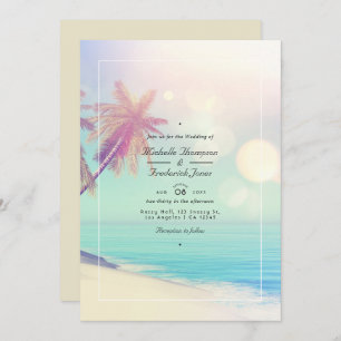 Summer Beach Bokeh QR Code UAWG Wedding Einladung