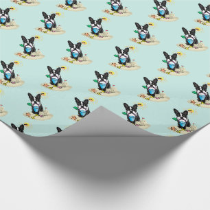 Summer Beach Boston Terrier (schwarz) - Niedlicher Geschenkpapier