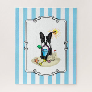 Summer Beach Boston Terrier (schwarz) - Niedlicher Puzzle