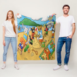 Summer Beach Cats Fleecedecke