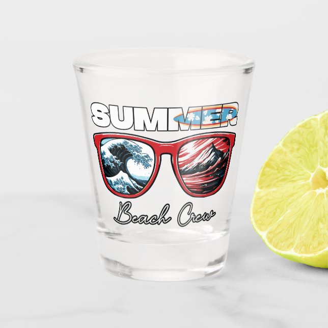 Summer Beach Crew - Summer Vibes Schnapsglas (Vorderseite)