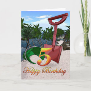 Summer Beach Ecket Happy Birthday Palm Card Karte