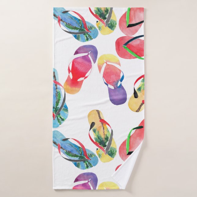 Summer Beach Flip Flops Muster Badehandtuch (Badehandtuch)
