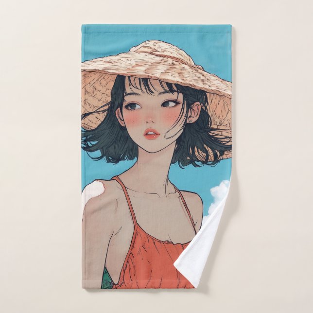 Summer Beach Girl Anime Handtuch (Handtuch)