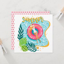 Summer Beach Girl Grußkarte Karte