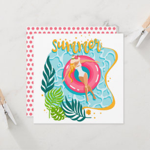 Summer Beach Girl Grußkarte Karte