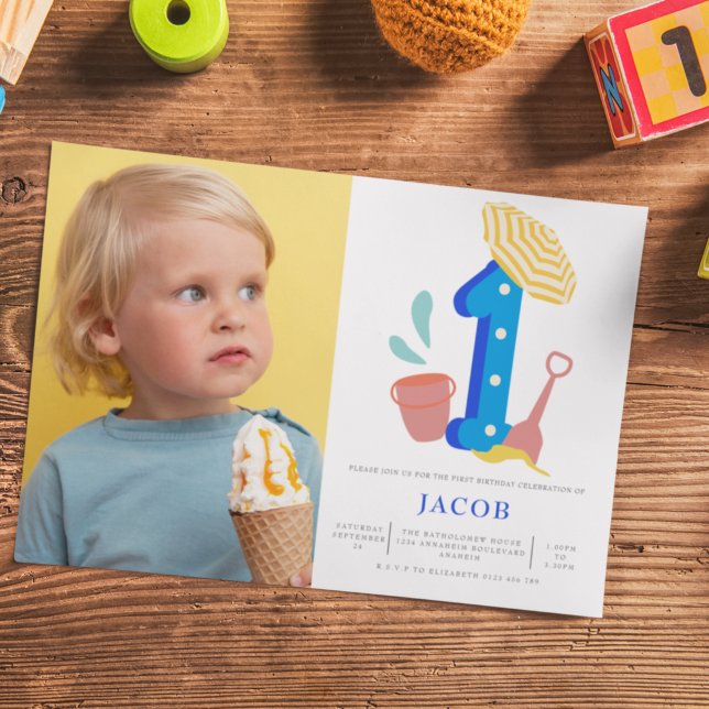 Summer Beach Girls 1. Geburtstag Foto Einladung (Von Creator hochgeladen)