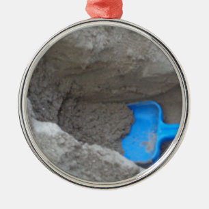 Summer Beach Gravitation Sand Shovel, Scoop, Playi Silbernes Ornament