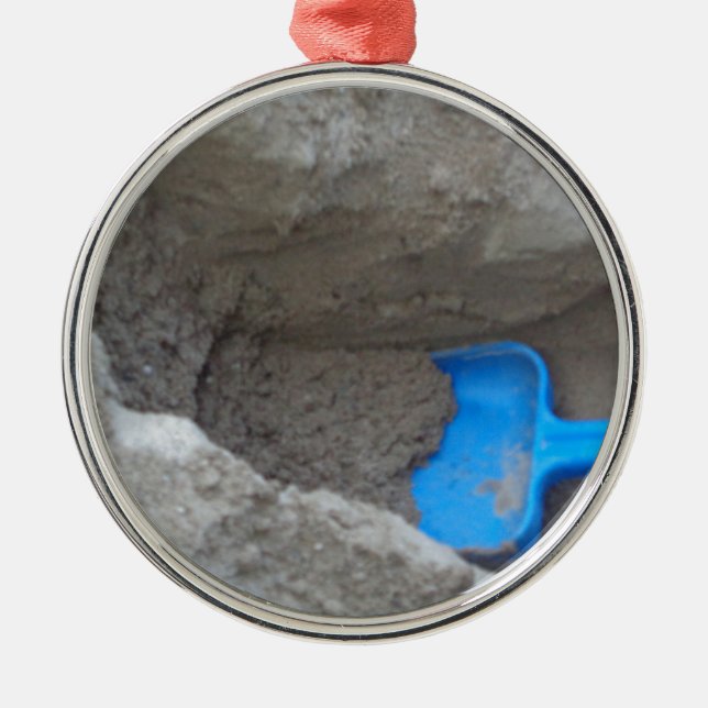 Summer Beach Gravitation Sand Shovel, Scoop, Playi Silbernes Ornament (Vorne)