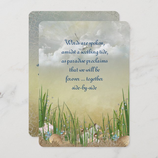 Summer Beach Hochzeit Einladung (Vorne/Hinten)