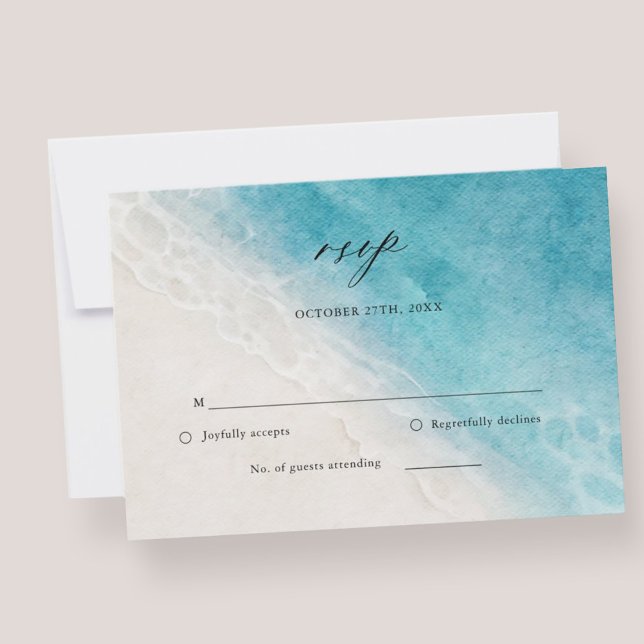 Summer Beach Hochzeit in Urlaubsort RSVP Card Karte (Von Creator hochgeladen)