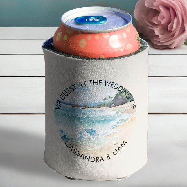Summer Beach Hochzeit in Urlaubsort VIP Gast Dosenkühler (Wedding can coolers from the Summer Beach Wedding Collection by Darling & May)