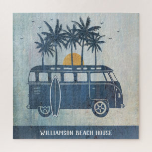 Summer Beach House Retro Surf Van Puzzle