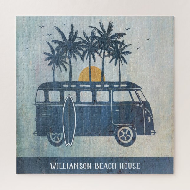 Summer Beach House Retro Surf Van Puzzle (Vertikal)