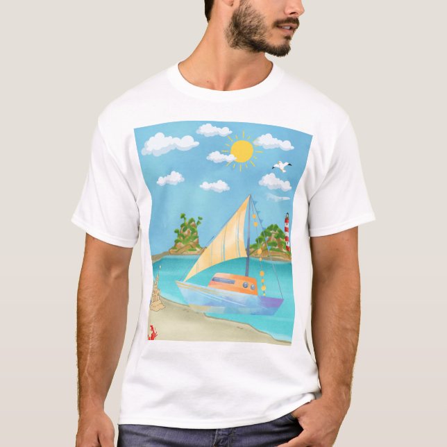 Summer Beach Kühling Beach T Shirt (Vorderseite)