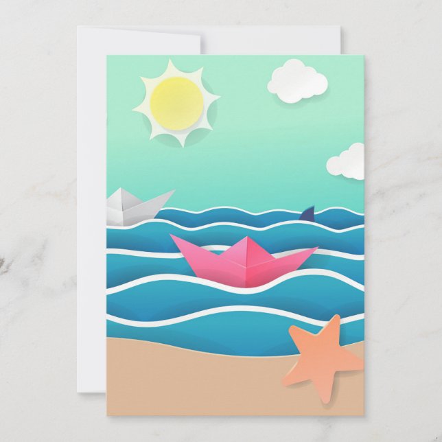 Summer Beach Landschaft Dankeskarte (Vorderseite)