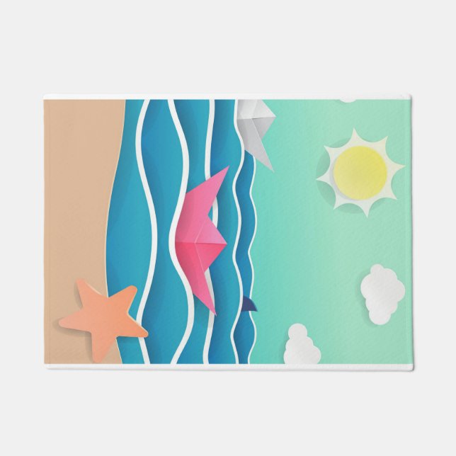 Summer Beach Landschaft Fußmatte (Vorderseite)