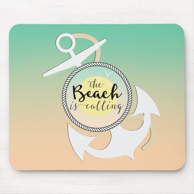 Summer Beach Nautical Typografy Mousepad (Vorne)