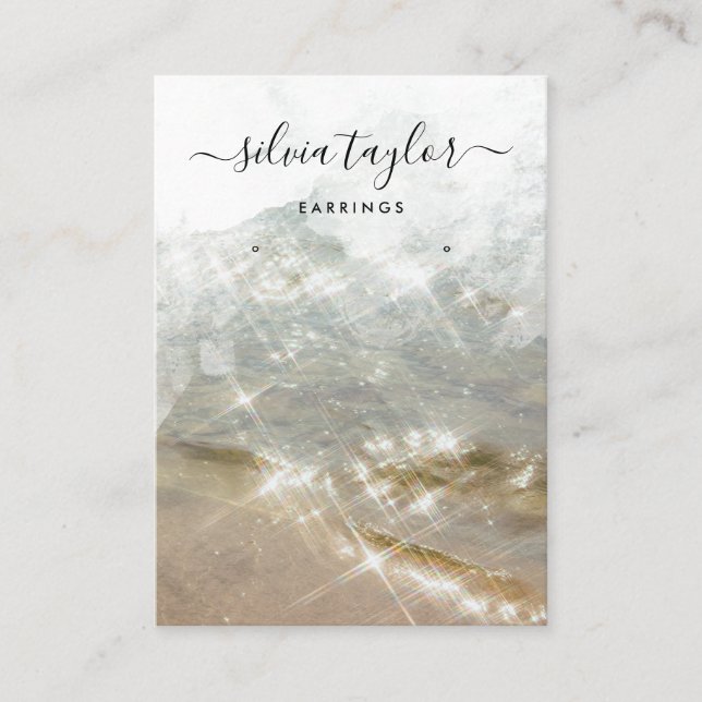 Summer Beach Ocean Kalligraphie Funkenanzeige Visitenkarte (Vorderseite)