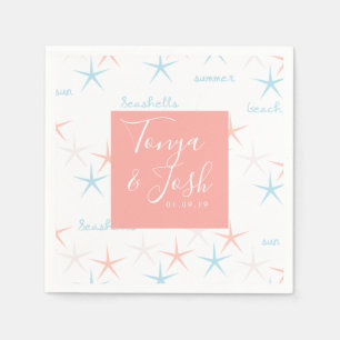 Summer Beach Ocean Starfish Abstrakt Serviette