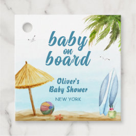 Summer Beach Ocean Surfboard Babydusche Geschenkanhänger
