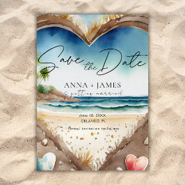 Summer Beach Ocean Wasserfarbe Save the Date Einladung