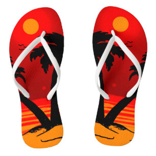 Summer Beach Palm Bäume Blazing Sun Flip Flops