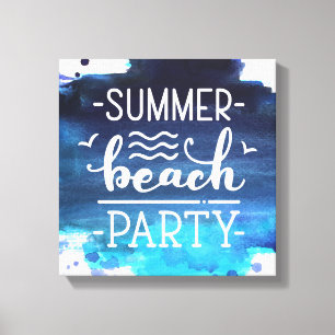 Summer Beach Party Aquarellkanvas Print Leinwanddruck