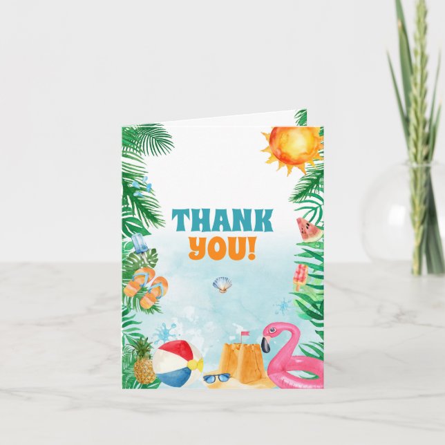 Summer Beach Party Dankeskarte (Vorderseite)