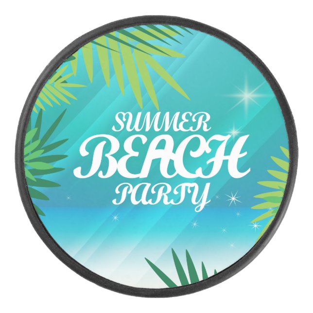 Summer Beach Party Eishockey Puck (Vorderseite)