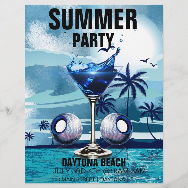 Summer Beach Party Promotions Marketing Event Flyer (Vorne)