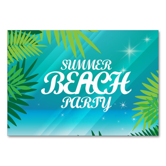 Summer Beach Party Tischnummer (Vorderseite)